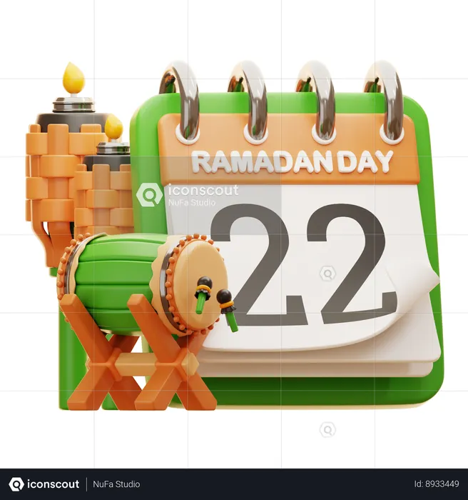 Día 22 ramadán  3D Icon