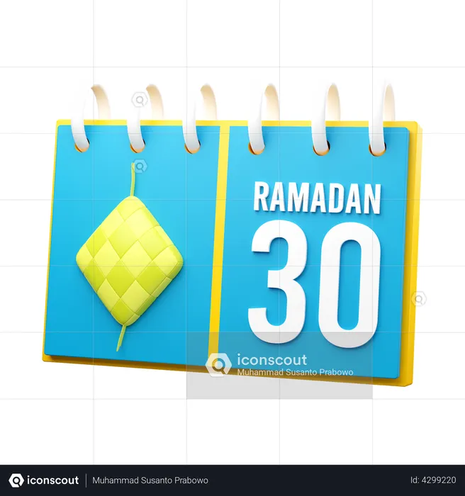 Día 30 calendario de ramadán  3D Icon