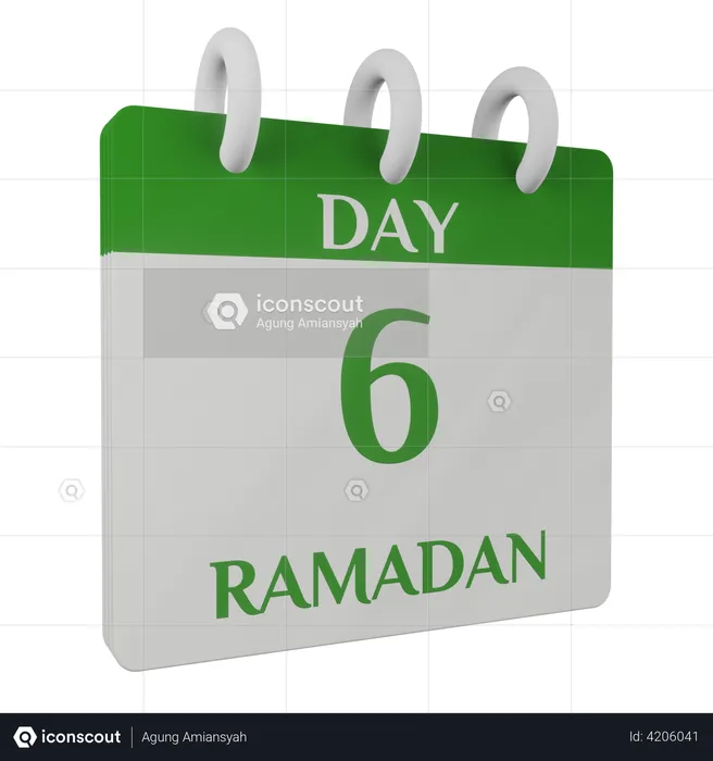 Dia 6 Ramadã  3D Illustration