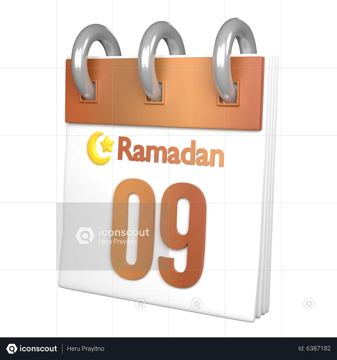 Dia 9 Ramadã  3D Icon
