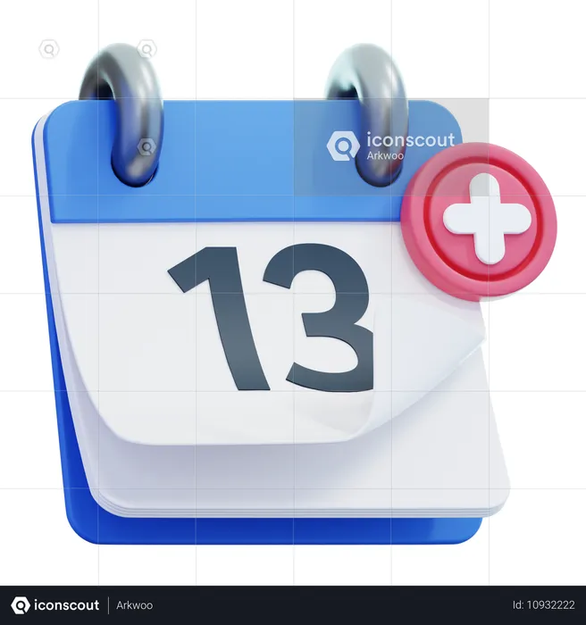 Dia do calendário 13  3D Icon