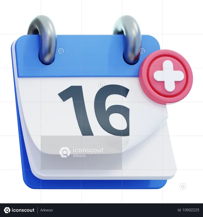 Dia do calendário 16  3D Icon