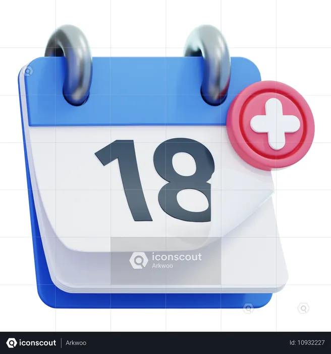 Dia do calendário 18  3D Icon