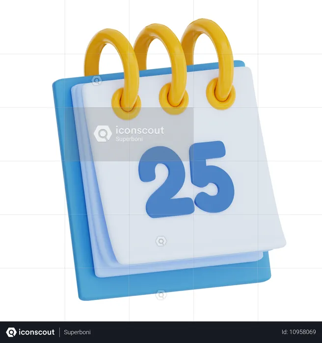 Dia do calendário 25  3D Icon