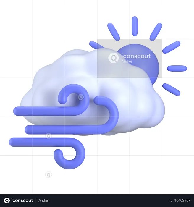Día de tiempo ventoso  3D Icon