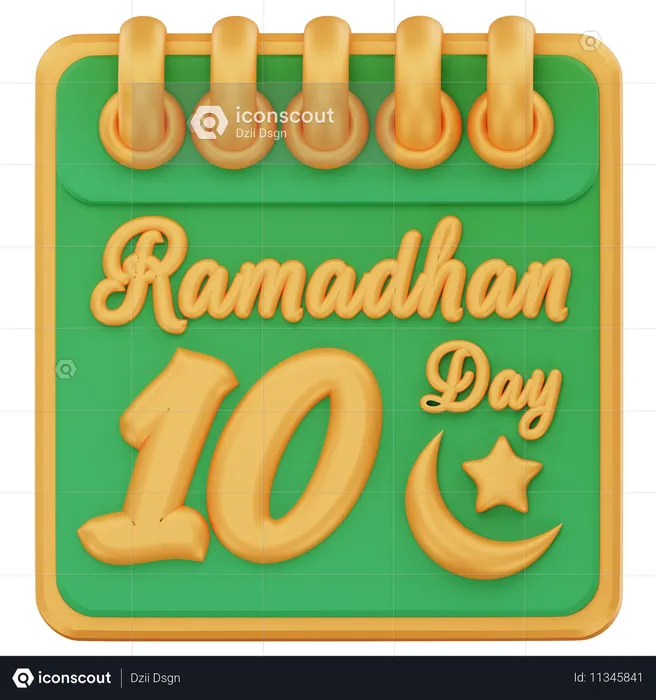 Dia 10 do ramadã  3D Icon