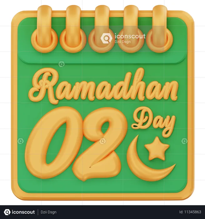 Dia 2 do ramadã  3D Icon