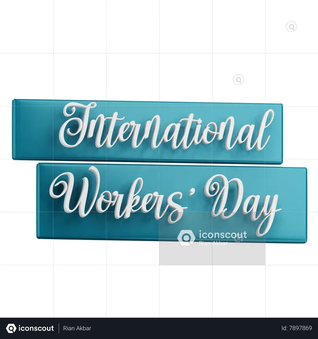 Día internacional de los trabajadores t  3D Icon