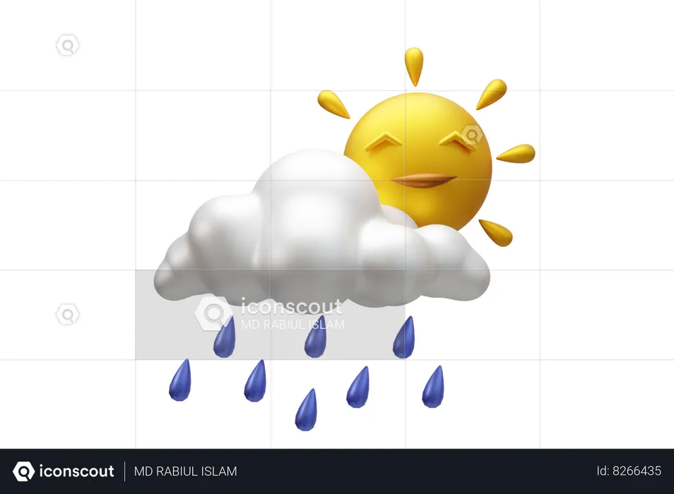 Día lluvioso  3D Icon