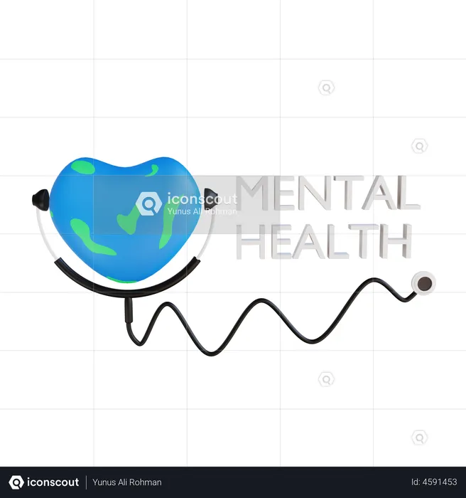 Dia Mundial da Saúde Mental  3D Illustration