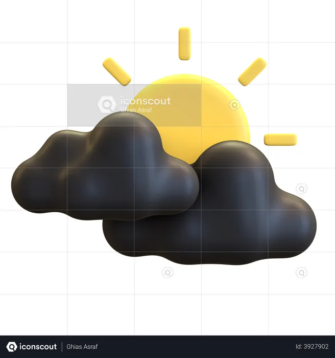 Día de nube oscura  3D Illustration