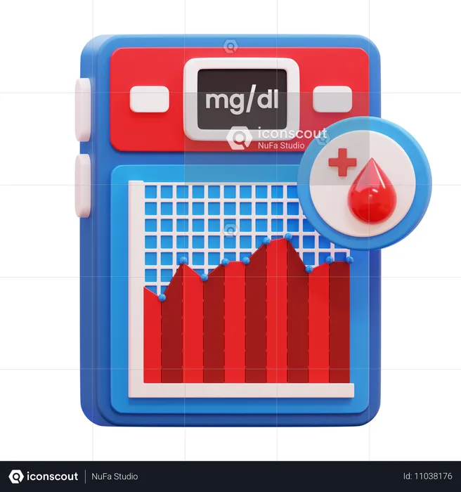 Gráfico de diabetes  3D Icon