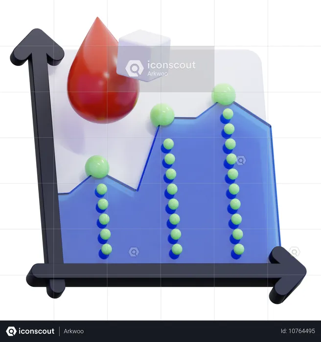 당뇨병 그래프  3D Icon