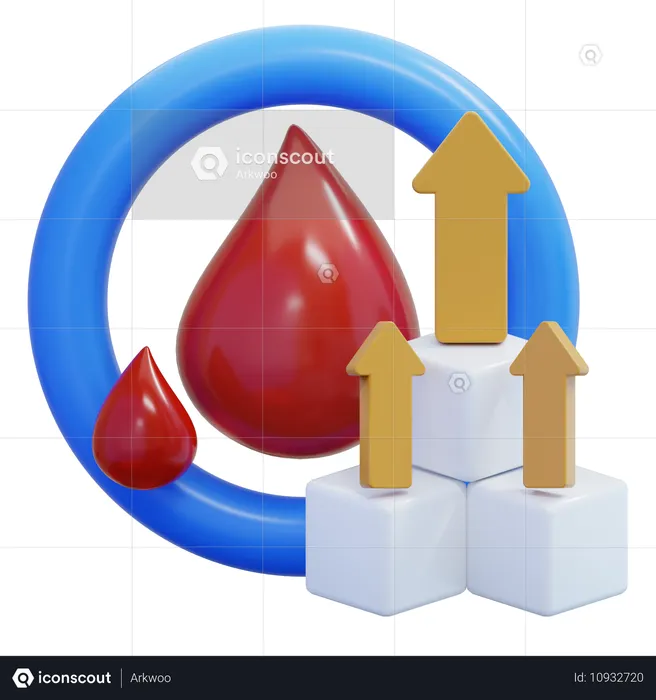 Nível de açúcar no sangue diabetes  3D Icon