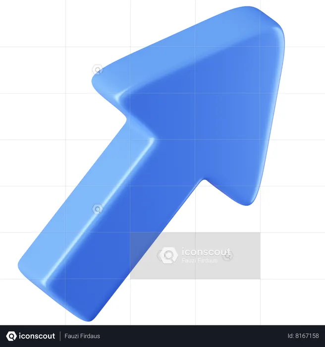 Diagonal Arrow Up-Right  3D Icon