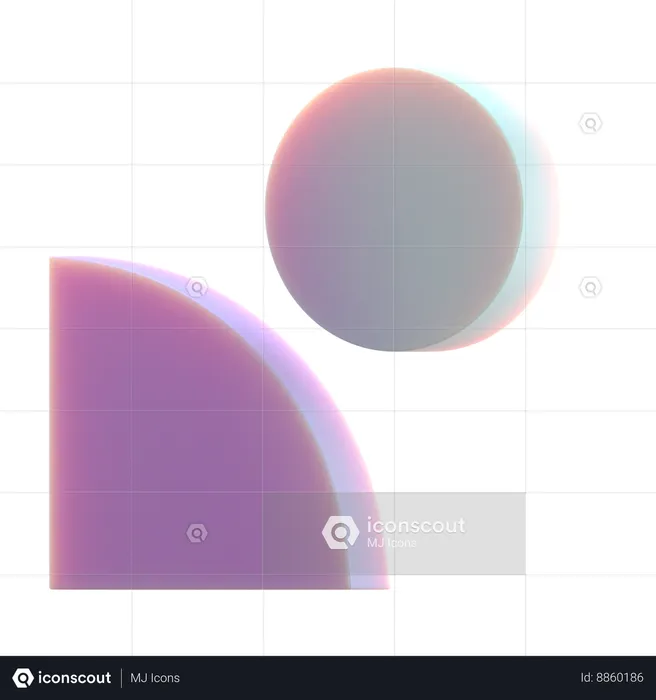 Diagonal circle pattern  3D Icon