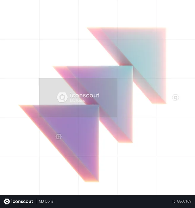 Diagonal Triangles  3D Icon