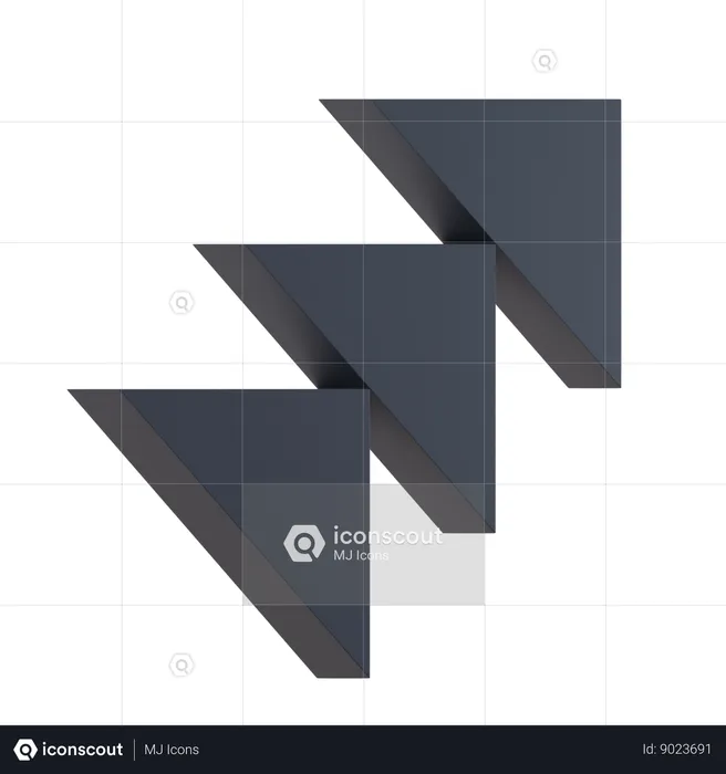 Diagonal Triangles  3D Icon