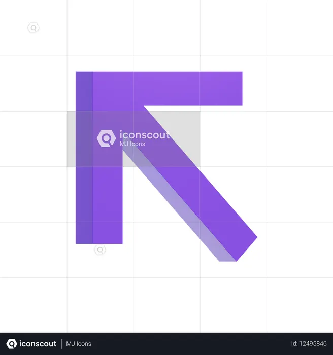 대각선 위쪽 왼쪽 화살표  3D Icon