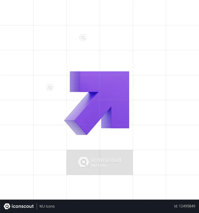 Diagonal Up Right Arrow  3D Icon