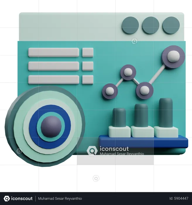 Diagram target  3D Icon