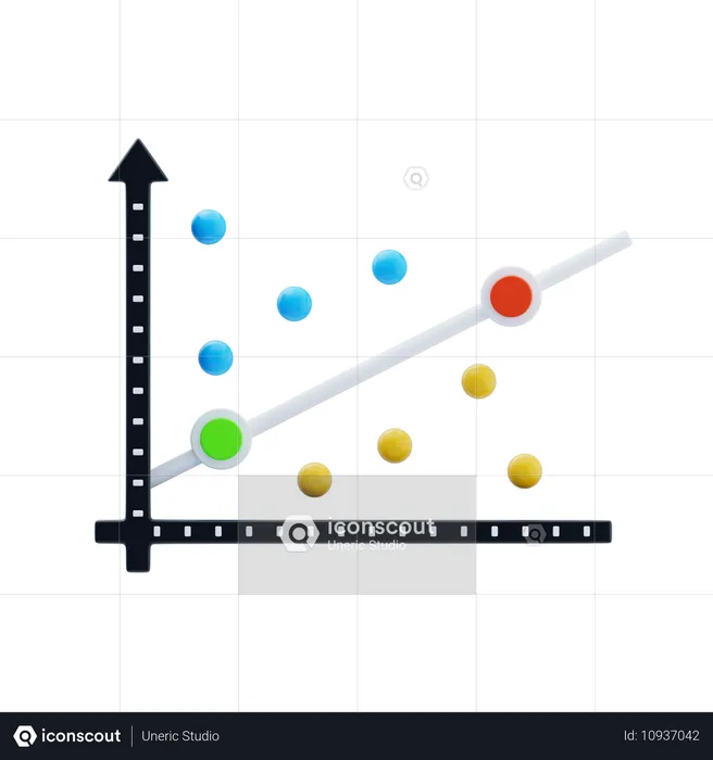 Gráfico de dispersión  3D Icon