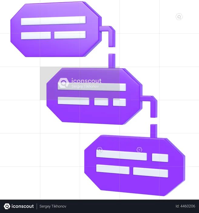 Diagrama de flujo  3D Illustration