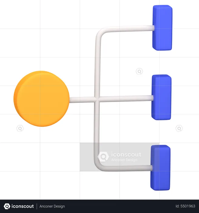 Diagrama de flujo  3D Icon