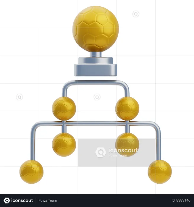 Diagrama de flujo de los playoffs de la copa mundial  3D Icon