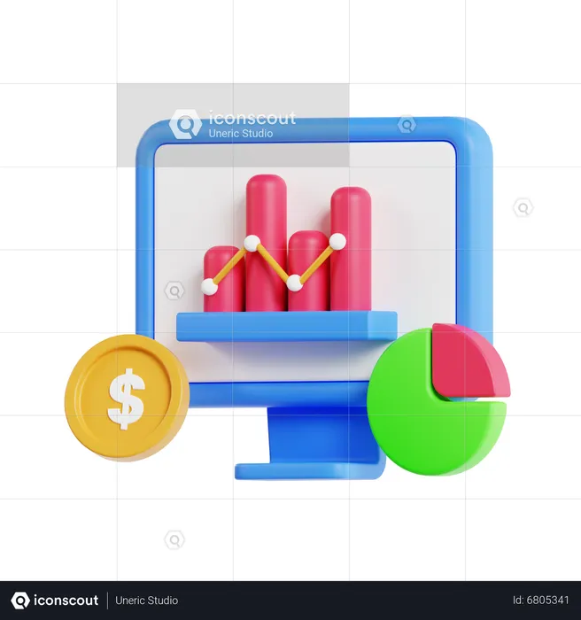 Diagrama de investimento  3D Icon