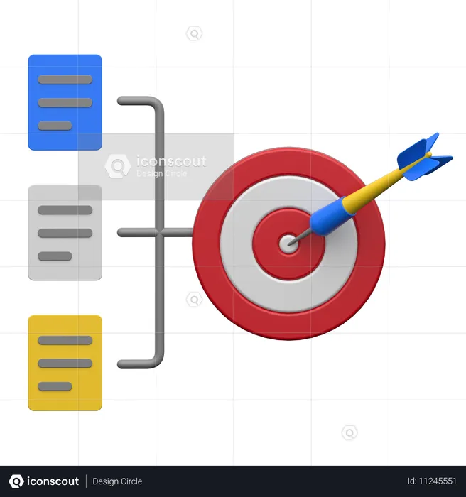 Diagrama de metas  3D Icon