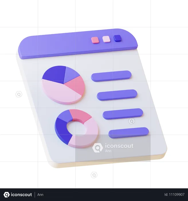 Diagrama de negocio  3D Icon