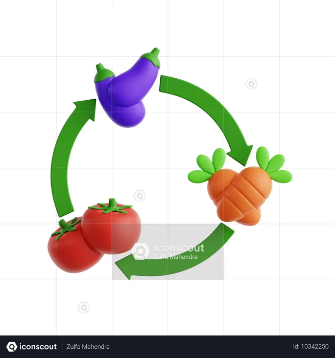 Diagrama de rotação de culturas  3D Icon