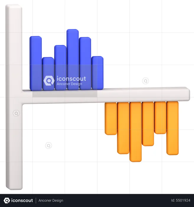 Gráfico de gantt  3D Icon