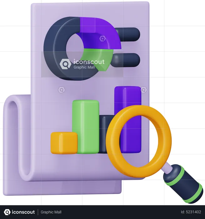 Diagrammberichtsanalyse  3D Icon