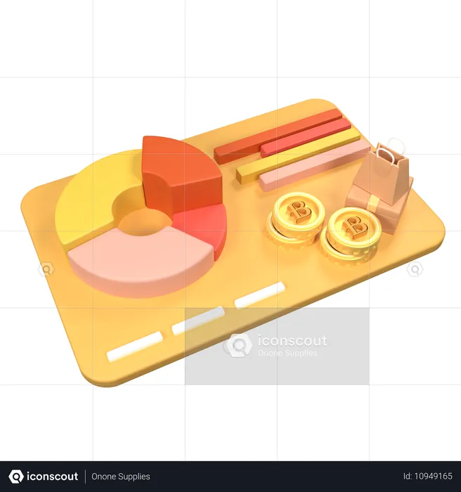 Diagramm Bitcoin  3D Icon