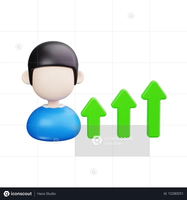 Diagramm nach oben  3D Icon