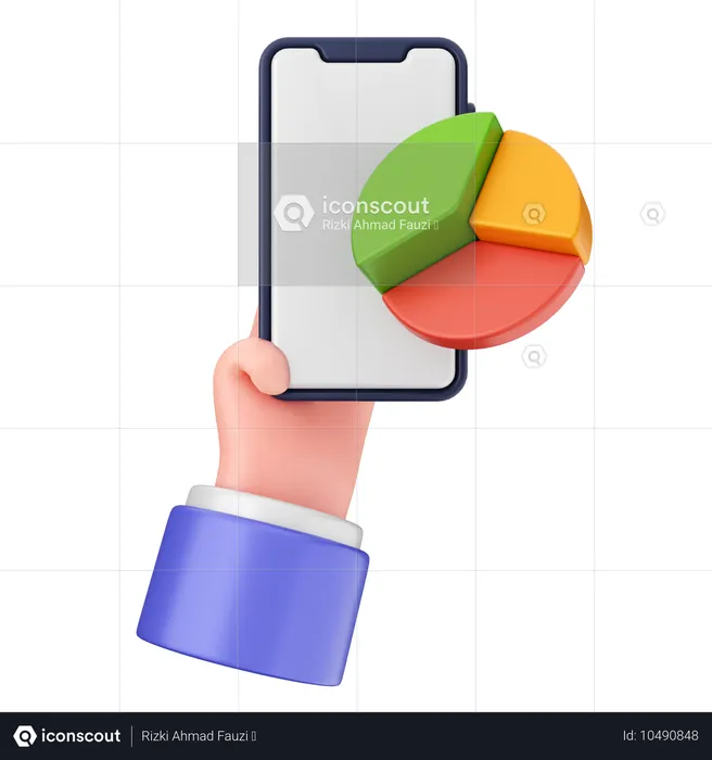 Diagramm Smartphone  3D Icon