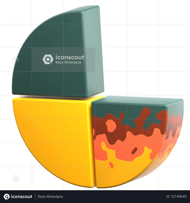 Forme géométrique du diagramme circulaire  3D Icon