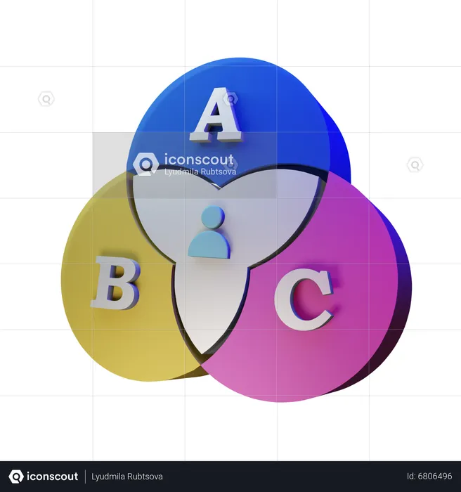 Diagramme de Venn  3D Icon