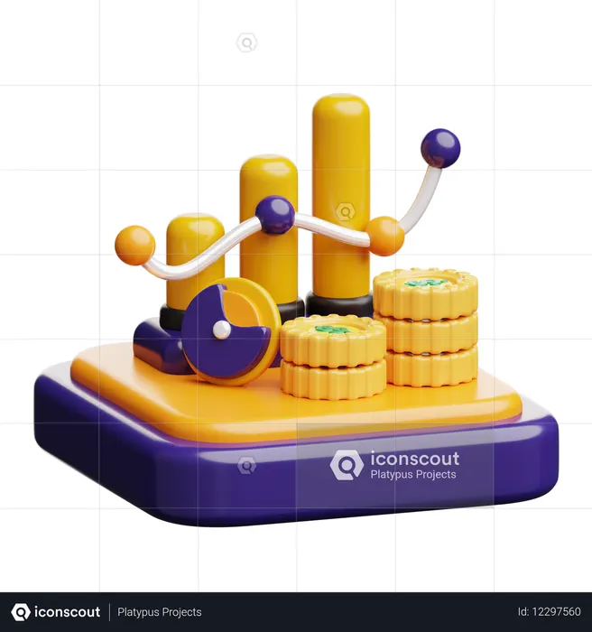 Diagramme d'investissement  3D Icon