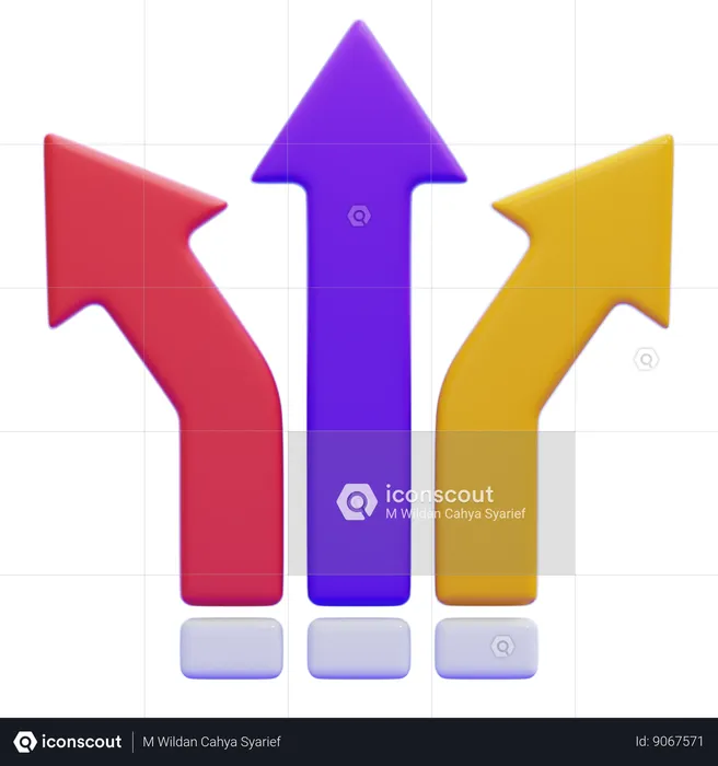 Diagramme flèche coupée  3D Icon