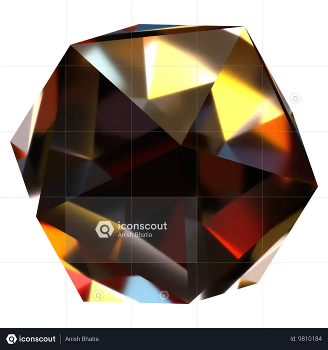 Diamantglas abstrakte Form  3D Icon