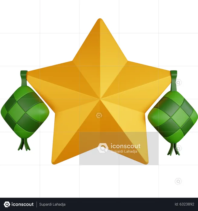 Diamante e estrela  3D Icon