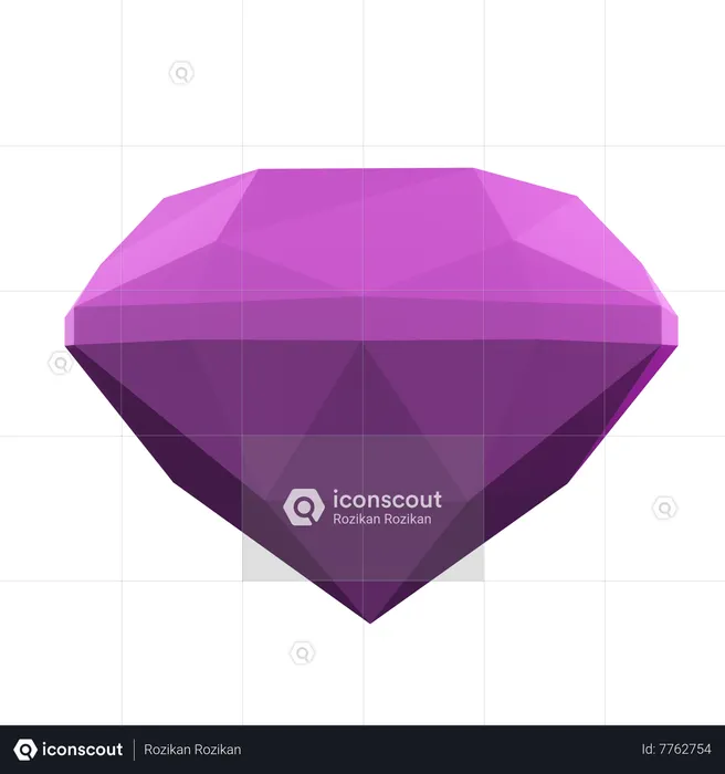 Gema de diamante  3D Icon