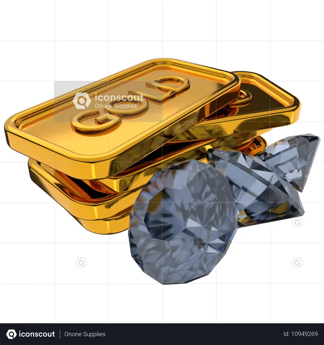 Oro diamante  3D Icon