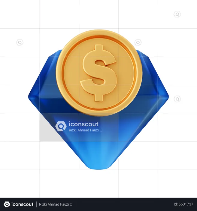 Diamond Dollar  3D Icon
