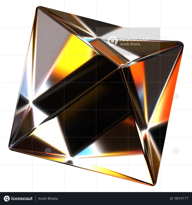 Diamond Glass Abstract Shape  3D Icon