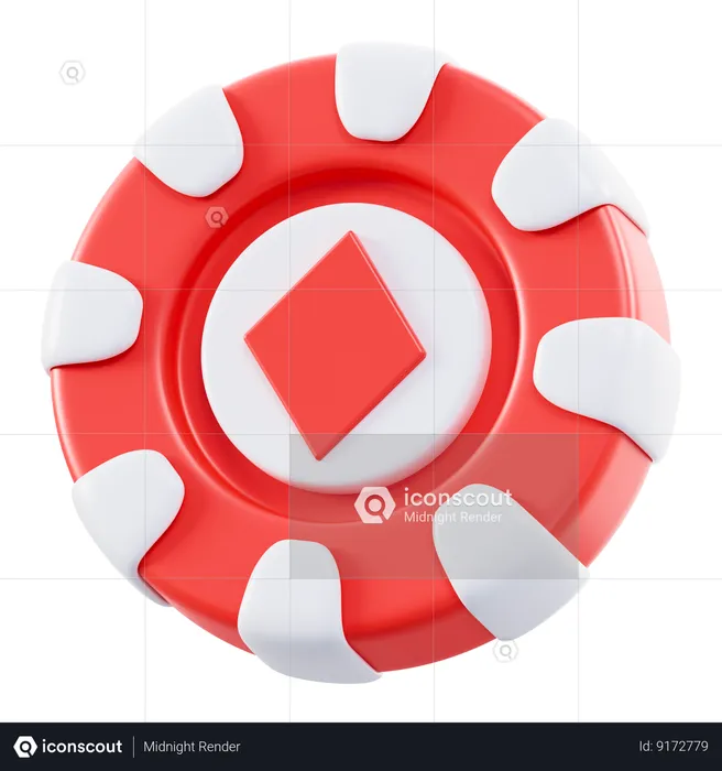 Diamond Poker Chip  3D Icon