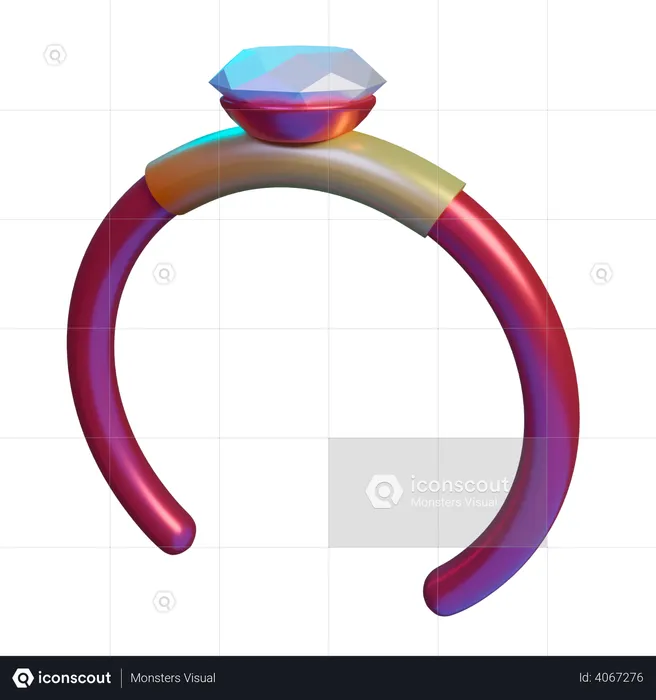 Diamond ring  3D Illustration